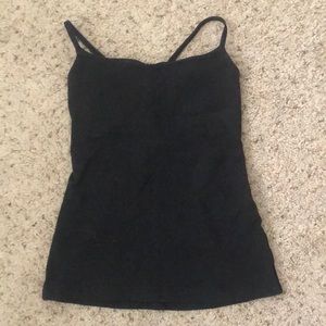Black Lululemon tank with strappy back detail